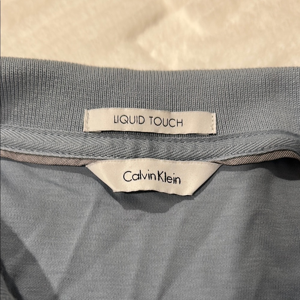 Calvin Klein Liquid Touch Polo in Soft Blue